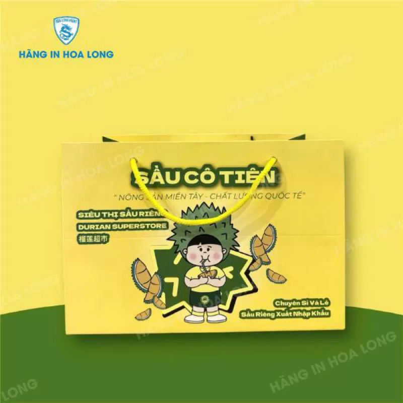In túi giấy đựng sầu riêng đẹp tại Hà Nội – Miễn phí thiết kế