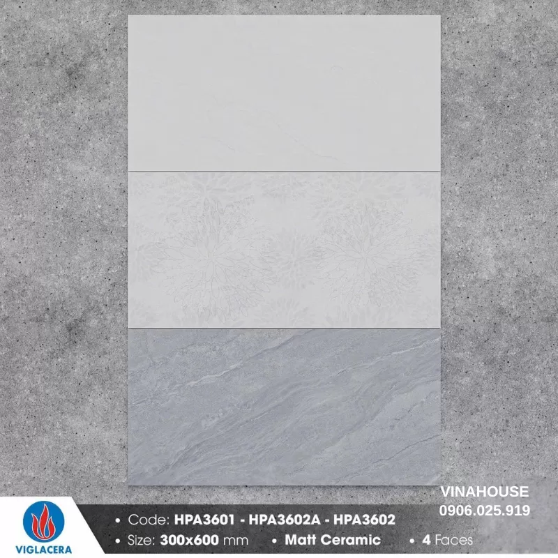 Gạch ốp tường 30x60 Viglacera HPA3601-HPA3602A-HPA3602