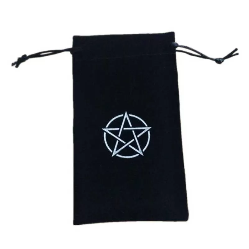 Custom Logo Printed Velvet Drawstring Jewelry Storage Bag Recyclable Dust Bag for Tarot Card Candle Craft Use for Gift Wrapping