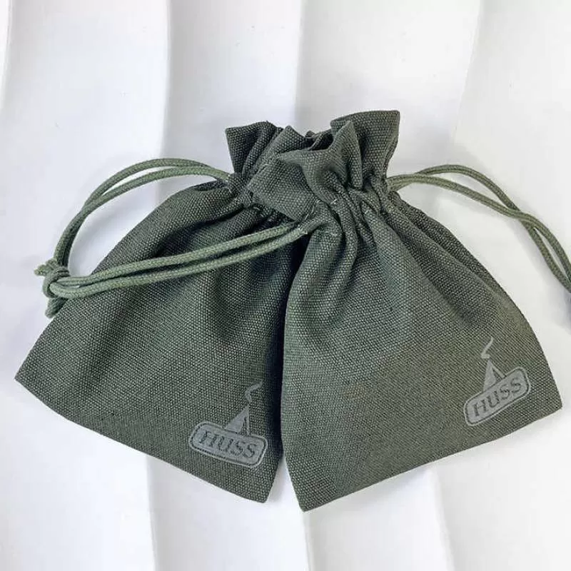 Customized Logo Recyclable Cotton Drawstring Pouch Organic Cotton Packaging Bag for Jewelry Premium and Eco-Friendly