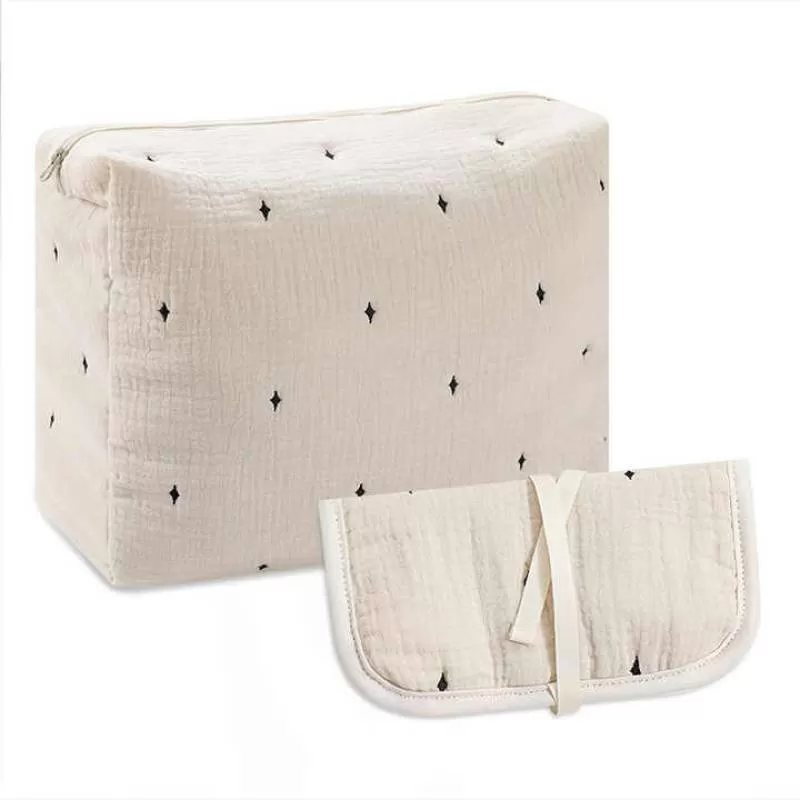 Trendy Women's Cotton Cosmetic Bags Zipper Closure Custom Printed Logo Reusable Makeup Bag Organizer for Birthday Christmas Gift