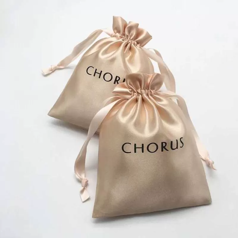 High Quality Biodegradable Satin Packing Jewelry Gift Bags Custom Size  logo Satin Storage Bag