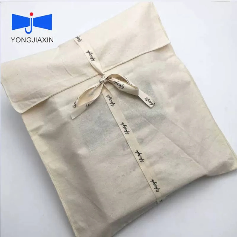 Luxury Organic Eco Small Custom Cotton Envelope Flap Dust Bag for Purse Bag