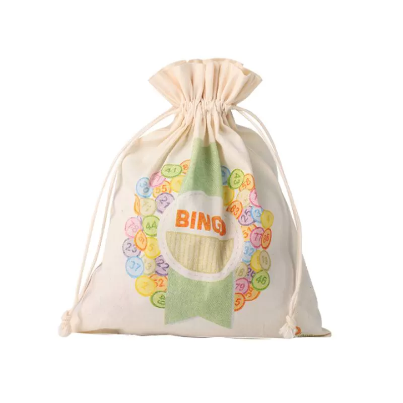 Casual Organic Cotton Drawstring Pouch Bags Fashionable Recyclable Gift Storage with Custom Printed Logo