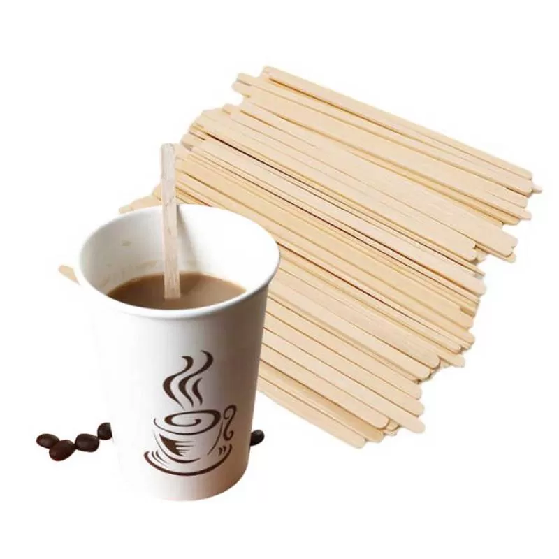 Coffee Stirrers Disposable Wooden Coffee Stir Sticks - Biodegradable Eco-Friendly Round-End Wooden Stir Sticks