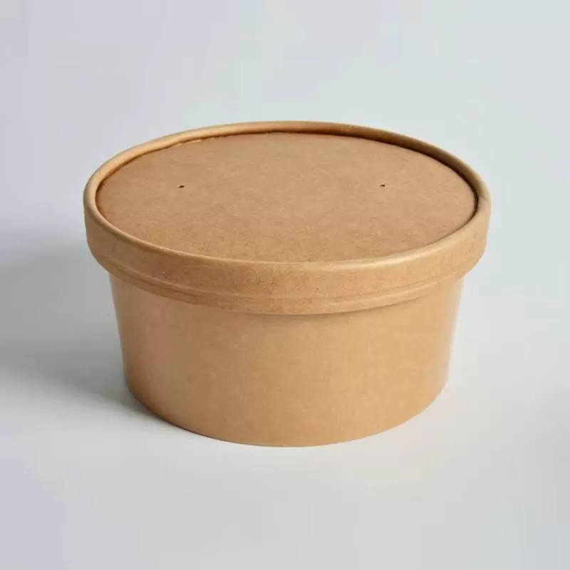 SenAng05 Wholesale White Collar Tableware Disposable Takeout Away Way Kraft Paper 1100Ml Take Quarter Salad Bowl