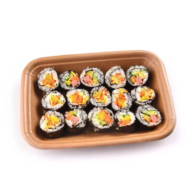 Disposable Kraft Paper Serving Tray Boat Shape Snack Chips Chicken Salad Take Out Party Food Paper Tray