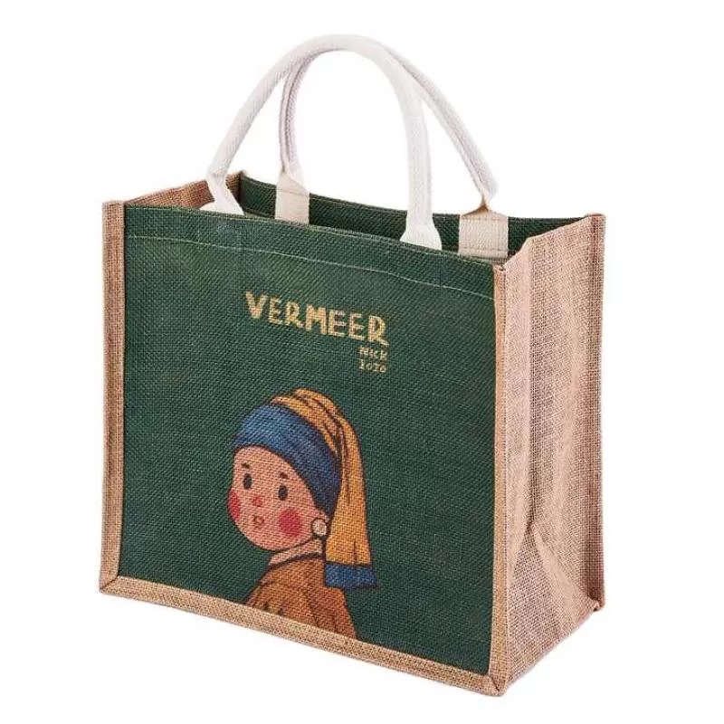 Reusable and Eco-friendly Jute Bag Heavy Duty Beach Tote Bag LOGO Printed Custom Bag