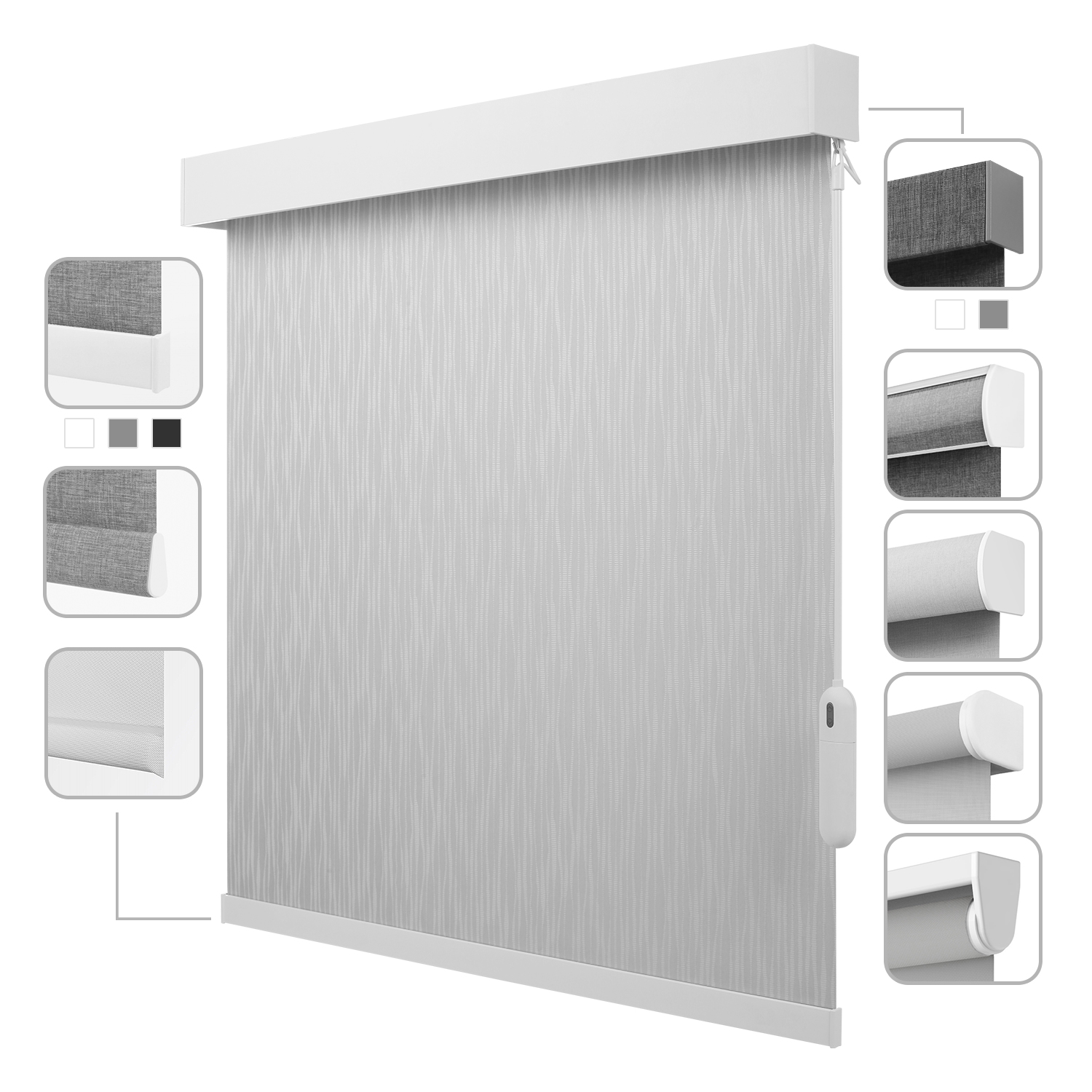 Rèm Cuốn Cửa Sổ Động Cơ Tự Động Không Dây, Cản Sáng Tuyệt Đối, Kích Thước Tùy Chỉnh Dùng Trong Nhà