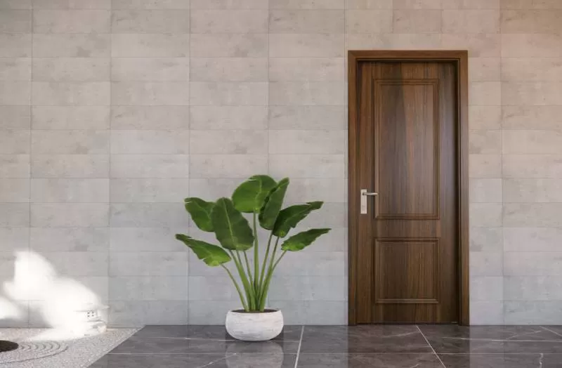 Ấn tượng với những mẫu cửa gỗ nhựa tông màu óc chó