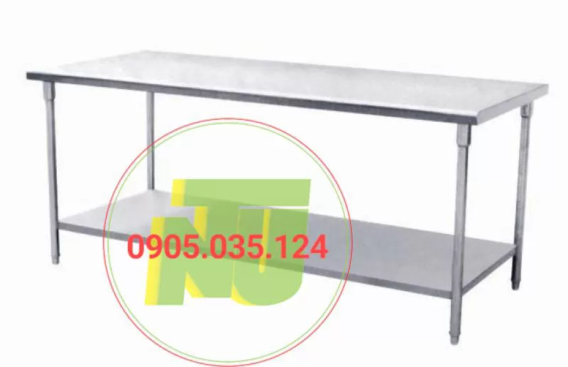 Bàn để thức ăn 2 tầng inox