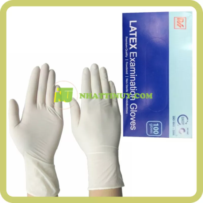 Găng tay cao su tự nhiên Latex Examination Gloves ít bột