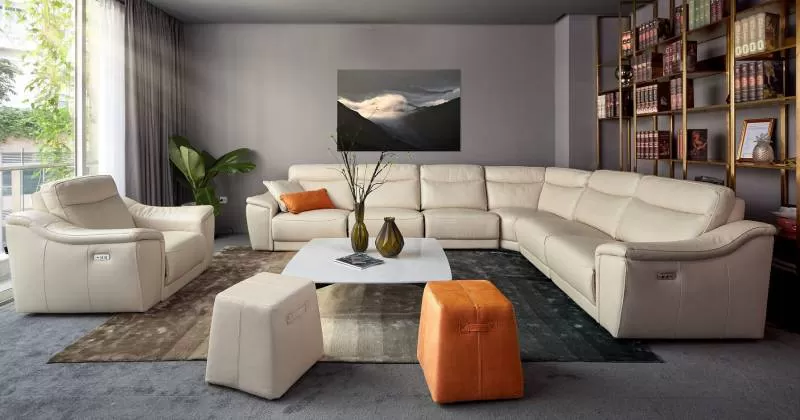 Sofa da thật AGAY EE27 - Đẳng cấp nghệ thuật chế tác châu Âu